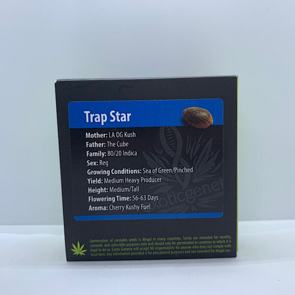 Lot 1057 Exotic Genetix Trap Star (LA OG Kush x The Cube ) {REG} [10pk]