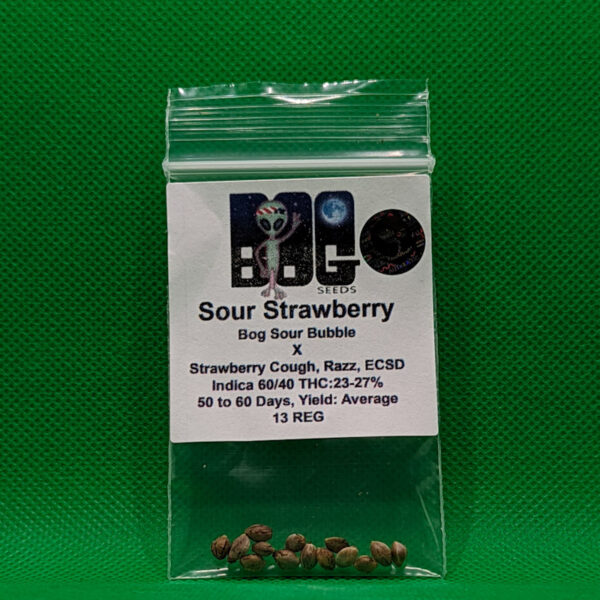 Lot #735 BOG Sour Strawberry (BOG Sour Bubble X (Strawberry Cough, Razz, ECSD)) [Reg] [13pk]