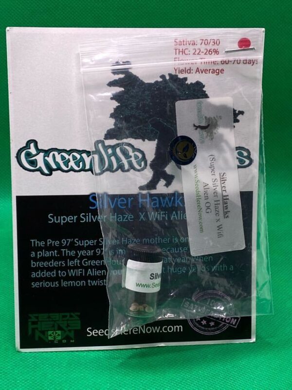 Lot #931 Green Life Seeds Silver Hawks  (Super Silver Haze x Wifi Alien OG) [] [5pk]